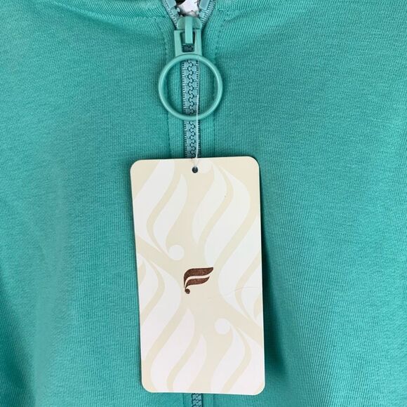 NWT Fabletics women’s teal Dakota zipped up cropped hoodie size 1X - Picture 6 of 10